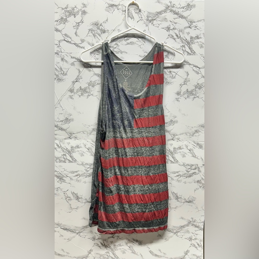 Well Worn American Flag Tank Top